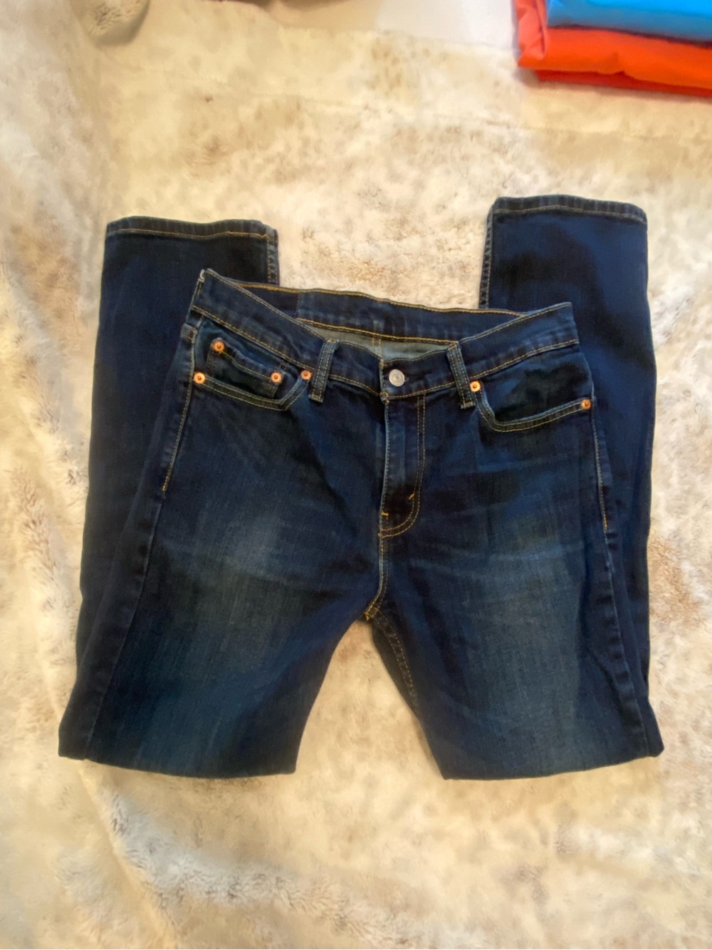 Levi's Men's Slim Straight Jeans - Deep Indigo Blue